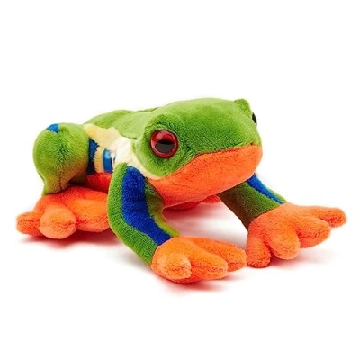 Afbeelding van Zappi Co Pluche dier, 100% gerecycled, kikker, boom (15 cm lang), collectie dieren, zacht, behaaglijk en milieuvriendelijk, voor pasgeborenen, eerste kinderen