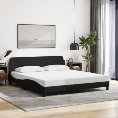 Image de vidaXL Cadre de lit sans matelas noir 180x200 cm tissu373227