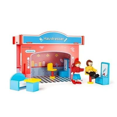 Afbeelding van Houten poppenhuis speelhuis kapsalon Small Foot