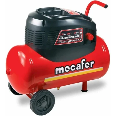 Afbeelding van MECAFER compressor 24L 1,5PK zonder olie + slang en blaaspistool