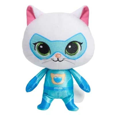 Afbeelding van Just Play Disney Junior SuperKitties pluche speelgoed voor kinderen, 6,5 inch, blauw