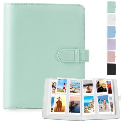 Afbeelding van DUNSOO Polaroid fotoalbum 256 vakken voor Instax Mini met Fujifilm Kodak zink fotopapier geschikt 95 x 63 mm (mintgroen)