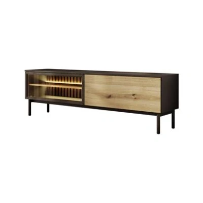 Afbeelding van Meubella TV Meubel Ludwig Zwart Eiken 180 cm