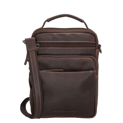 Afbeelding van Hide &amp; Stitches Japura Crossbody Schoudertas Handige Ritsvakken 100% Leder