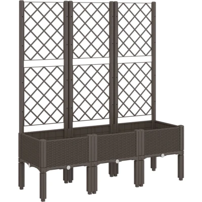 Afbeelding van Plantenbak met latwerk 120x40x142 cm polypropeen bruin