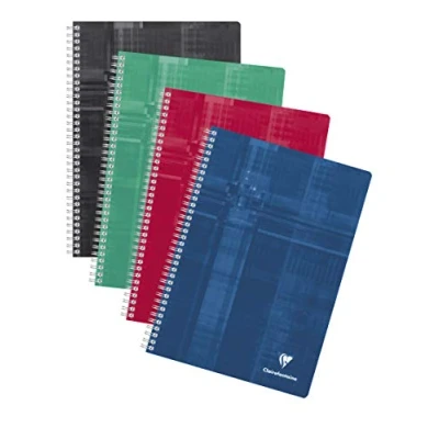 Afbeelding van Clairefontaine schrift ft A4, 180 bladzijden, geruit 5 mm, spiraalbinding, geassorteerde kleuren s
