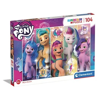 Image de Clementoni My Little Pony Supercolor Poney 104 pièces Made in Italy, 6 ans, dessins animés, puzzles animaux enfants, Multicolore, Medium, 25732