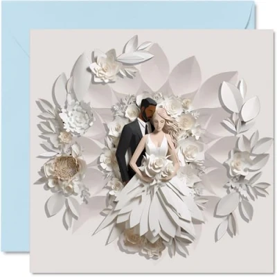 Afbeelding van Bruiloftskaarten voor koppels Best Day felicitatiekaarten verloving, felicitaties goed, 145 mm bruiloftswenskaarten koppels, verloofde, verloofde (niet 3D of pop up)