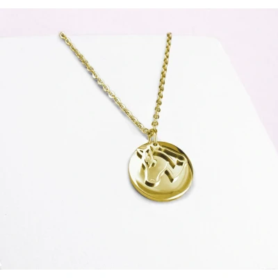 Afbeelding van Ponytail&amp;Co Hanger Munt met Paard Goud