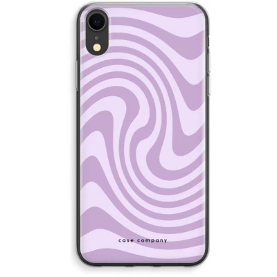 Afbeelding van Case Company® hoesje geschikt voor iPhone XR Swirl Paars Soft Cover Telefoonhoesje Bescherming aan alle Kanten en Schermrand