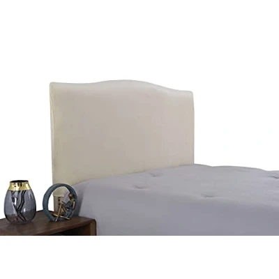 Afbeelding van WINS Hoofdbordbekleding uittrekbaar fluwelen hoofdborddecoratie stofdicht voor eenpersoonsbedden, kingsize bed, beige