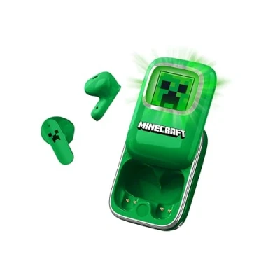 Afbeelding van Minecraft TWS earpods slide open oplaadcase met LED verlichting touch control extra eartips