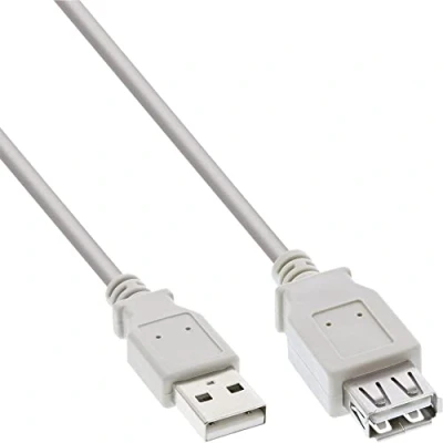 Afbeelding van USB naar verlengkabel USB2.0 tot 1A / beige 5 meter