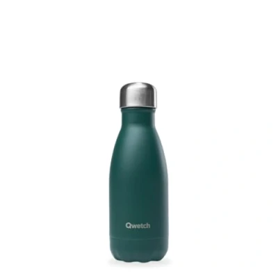 Afbeelding van Qwetch Thermosfles, smaragdgroen, 260 ml, drinkfles voor onderweg van roestvrij staal, 24 uur koud en 12 warm, waterdicht, BPA vrij herbruikbaar