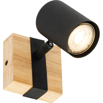 Afbeelding van QAZQA jeana Moderne Wand en Plafondspot Spotje Opbouwspot 1 lichts L 8.5 cm Naturel Industrieel Woonkamer Slaapkamer Keuken