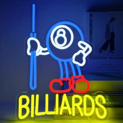 Afbeelding van YUEYYNS led neonbord voor biljart, neonbord, USB, meerkleurig, biljartkamer, speelkamer, woonkamer, wanddecoratie, cadeau