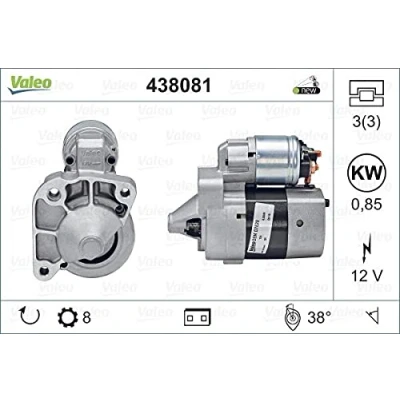 Afbeelding van VALEO NEW ORIGINAL PART 438081 Startmotor 12 0,85 8 RENAULT: Kangoo I Express, CLIO 2, I, DACIA: Sandero