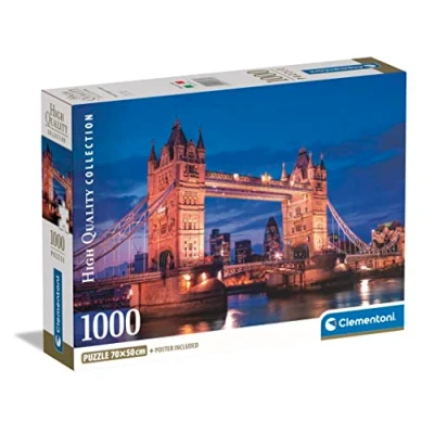 Afbeelding van Clementoni High Quality Collection Puzzel Tower Bridge At Night 1000 Stukjes + Poster