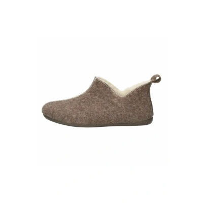Afbeelding van Manfield Pantoffels, Dames, Maat: 38, Beige Textiel