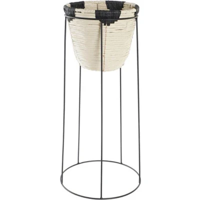 Afbeelding van Grondlegger DKD Home Decor Natuurlijk Zwart Metaal Koloniaal Vezel (30 x 30 62 cm)