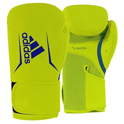 Afbeelding van Adidas Speed 100 Bokshandschoenen Geel met Blauw 12 oz.