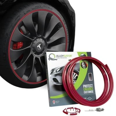 Afbeelding van AlloyGator aluminium velgenbescherming, wielbescherming, geschikt voor wielen met een diameter van 12 tot 19 inch, 14 kleuren (donkerrood,