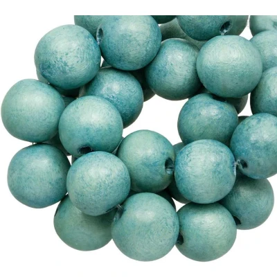 Afbeelding van Houten Kralen Vintage Look (8 mm) Soft Blue (104 stuks)