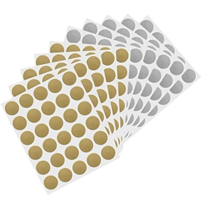 Afbeelding van Holografische zelfklevende ronde kraslabels, 10 vellen met elk 300 voor cadeauactiviteiten, doe het zelf kaarten, 2,5 cm