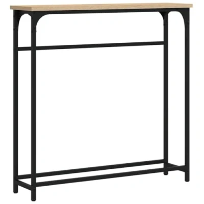 Afbeelding van Wandtafel 75x19,5x75 cm bewerkt hout sonoma eikenkleurig