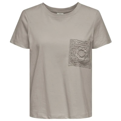 Afbeelding van JDY JDYSELMA S/S CROCHET POCKET Top JRS NOOS Dames Chateau Gray