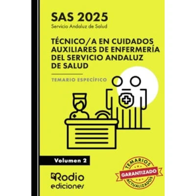 Afbeelding van Técnico/a en Cuidados Auxiliares de Enfermería del Servicio Andaluz Salud. Temario Específico.Volumen 2. SAS 2025