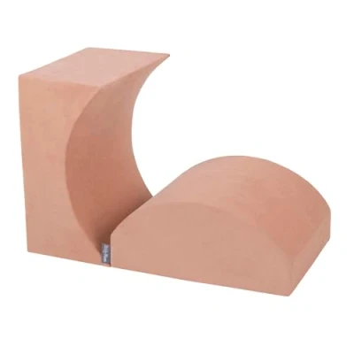 Afbeelding van KiddyMoon Zone de Jeu en Mousse Velours Chemin Obstacles pour Enfants, Élément Rampe/Meta Roller, Rose du Désert