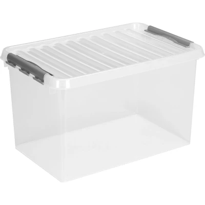 Afbeelding van Sunware Q Line Opbergbox 62 Liter Transparant Metaal Opbergboxen &amp; Kratten