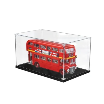Afbeelding van Lego Creator vitrine modelauto Londense bus stofdicht cadeaus voor liefhebbers montageopslag (transparant, 2 mm)