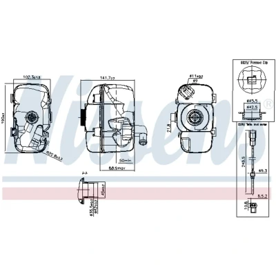 Afbeelding van NISSENS 996177 Expansievat 1 Met kap, sensor VOLVO: XC90 I, S80 I