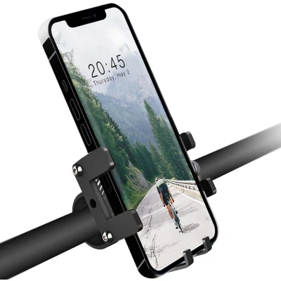 Afbeelding van Accezz Universele Telefoonhouder Fiets GSM Houder Motor &amp; Scooter 360 Rotatie Zwart