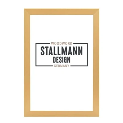 Afbeelding van Stallmann Design SD fotolijst met ontspiegeld acrylglas, nieuwe moderne gouden lijst 80 x 120 cm, verticaal of horizontaal op te hangen