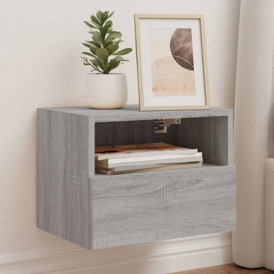Afbeelding van Tv wandmeubel 40x30x30 cm bewerkt hout grijs sonoma