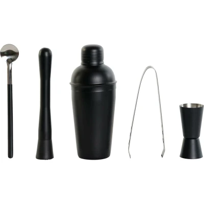 Afbeelding van Cocktail Set Dkd Home Decor Zwart Roestvrij Staal 500 Ml 8 X 20 Cm