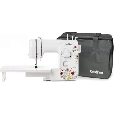 Afbeelding van Brother JX17FE (Fantasy Edition) met verlengtafel en tas, naaimachine voor beginners, 17 verschillende steken, automatisch naaien, nuttige elastisch decoratief