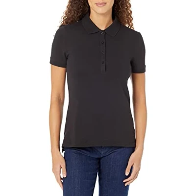 Image de Amazon Essentials Polo à manches courtes pour femme (disponible en grande taille), noir, taille 1X