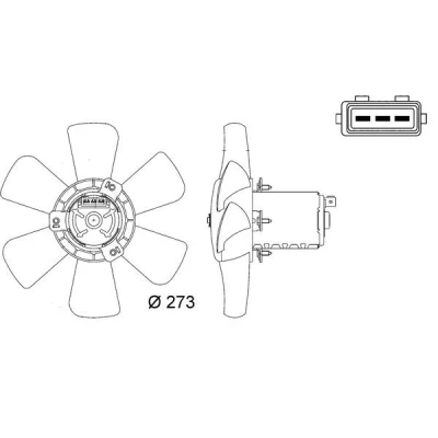 Afbeelding van MAHLE ORIGINAL CFF 7 000S Radiator Ventilator voor voertuigen met trekhaak, airco 280 12 250/150 Electrisch VOLKSWAGEN: GOLF 2