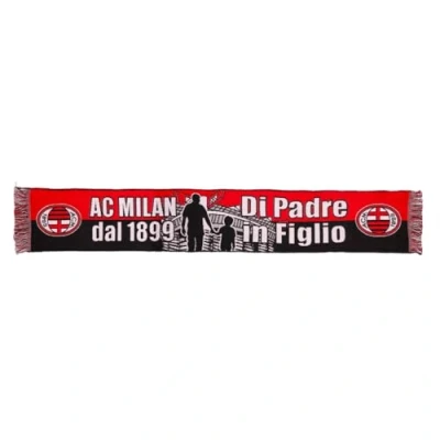Afbeelding van Milan Jacquard sjaal met grafische vader van garen, acryl, uniseks, volwassenen, rood/zwart, één maat