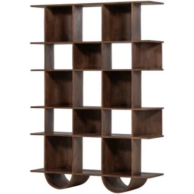 Afbeelding van SINNE BOEKENKAST HOUT WALNOOT 180x130CM