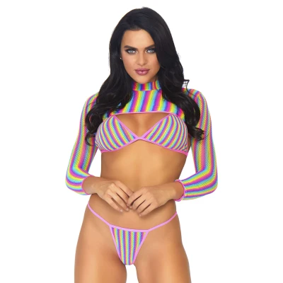 Afbeelding van Rainbow top, string &amp; crop top