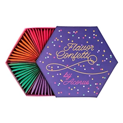 Image de ACORUS Assortiment de thés à saveur confettis Coffret cadeau boîte thé naturel Célébrez avec 6 saveurs différentes Grande sélection pour diverses occasions 60 sachets