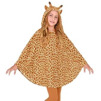 Afbeelding van Widmann Giraf Kostuum Hoog In De Lucht Poncho Kind Bruin One Size Carnavalskleding Verkleedkleding