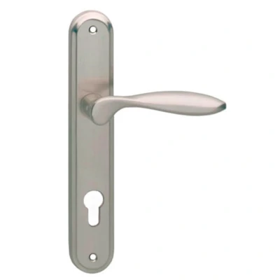 Afbeelding van Intersteel Deurkruk George op schild profielcilindergat 72 mm nikkel mat