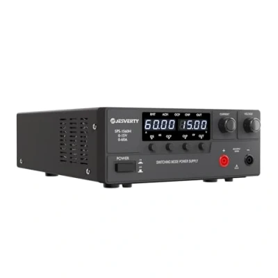 Afbeelding van Variabele DC voeding, 0 15 V, 60 A, 900 W, geregelde voeding voor bank met encoderknop, aan/uit schakelaar, 4 cijferig led display, OVP &amp; OCP, AUX uitgangsspanning