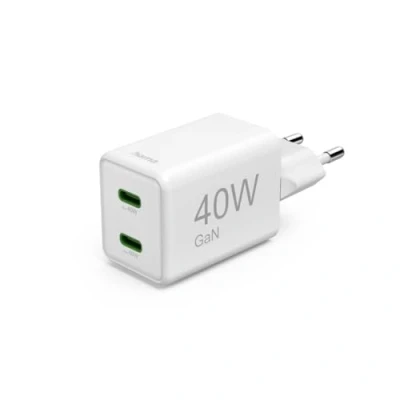 Afbeelding van Hama Snellader 40W GaN 2x USB C PD Wit